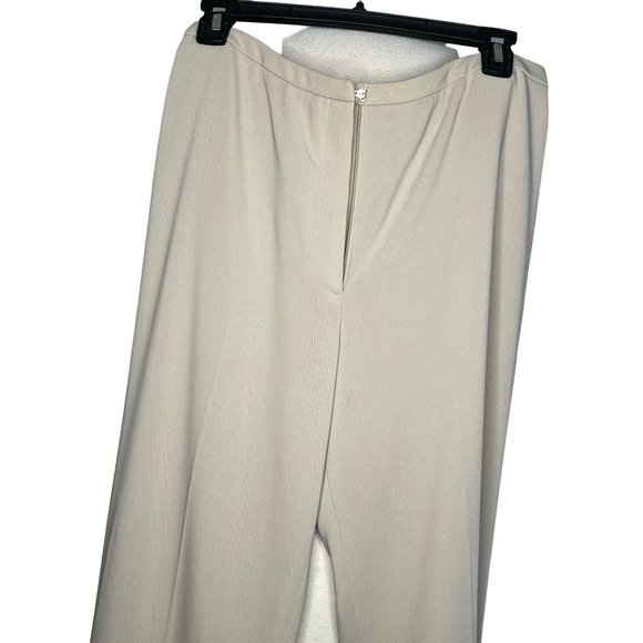 Jones New York dress pants size 10 beige fully lined wide leg zipper USA FLAW - Picture 2 of 16